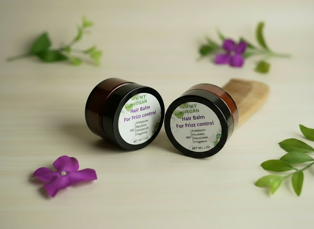 MMT Hair Balm - Two Jars with Lids and Wooden Comb